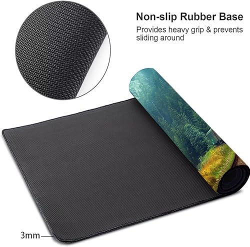Mauspad XXL 1400x600x3mm Gaming Mousepad mit Vernähte Kanten - rutschfest Mouse Pad - für PC mit Glatter Oberfläche Mauspad, Mousepad Landschaft Blau, Maus Pad für alle Maustypen PjY14958 I-7 Bild 4