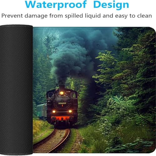 Mauspad XXL 1400x600x3mm Gaming Mousepad mit Vernähte Kanten - rutschfest Mouse Pad - für PC mit Glatter Oberfläche Mauspad, Mousepad Landschaft Blau, Maus Pad für alle Maustypen PjY14958 I-7 Bild 5