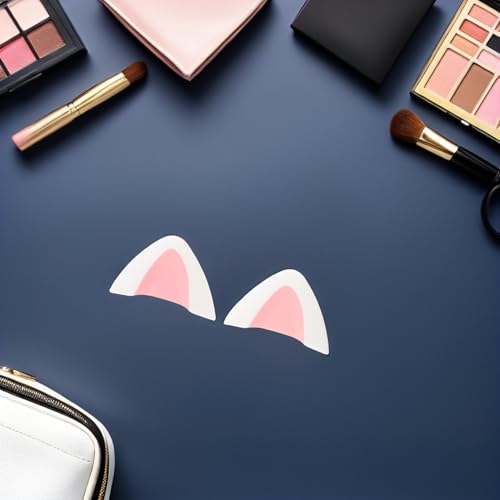 Cabilock 2 Paar Selbstklebende Silikon Katzenohren Aufsätze für On Ear Gaming Headsets Schwarz Rosa und Rosa Weiß Kopfhörer Zubehör für Mädchen und Gamer Bild 7