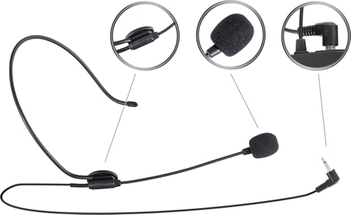 Pronomic SDH-100 Silent Guide Headset Mikrofon - Kondensator Mikrofon mit 3,5 mm Klinke - klarer Sprachklang - leichter Tragekomfort - für Bodypack Sender Tourguide Präsentation Event - Schwarz Bild 3
