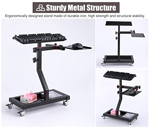 Verstellbares Stehpult-Tablett für Tastatur und Maus, tragbar und einfach zu montieren, ideal für Gaming und Büro Bild 3