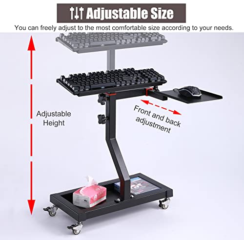 Verstellbares Stehpult-Tablett für Tastatur und Maus, tragbar und einfach zu montieren, ideal für Gaming und Büro Bild 4