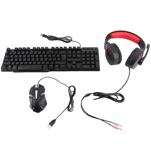 Irfora T-Wolf TF800 Gaming Combo 104 Tasten Regenbogen-Hintergrundbeleuchtung Tastatur 4-Farben-Maus 3,5 Mm Headset Anti-Rutsch-Mauspad Gaming-Set für PC//Switch Bild 1