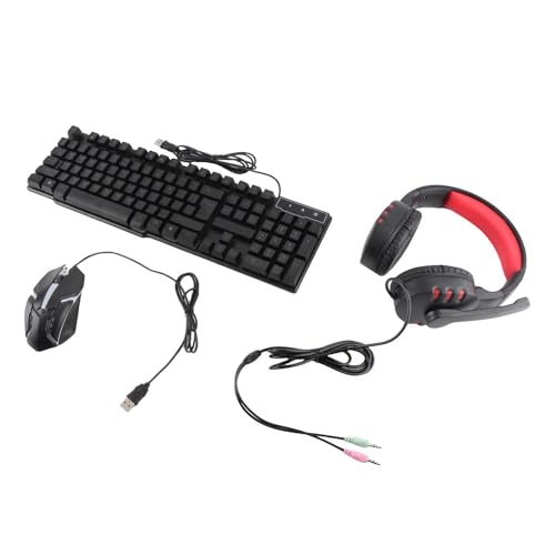Irfora T-Wolf TF800 Gaming Combo 104 Tasten Regenbogen-Hintergrundbeleuchtung Tastatur 4-Farben-Maus 3,5 Mm Headset Anti-Rutsch-Mauspad Gaming-Set für PC//Switch Bild 3