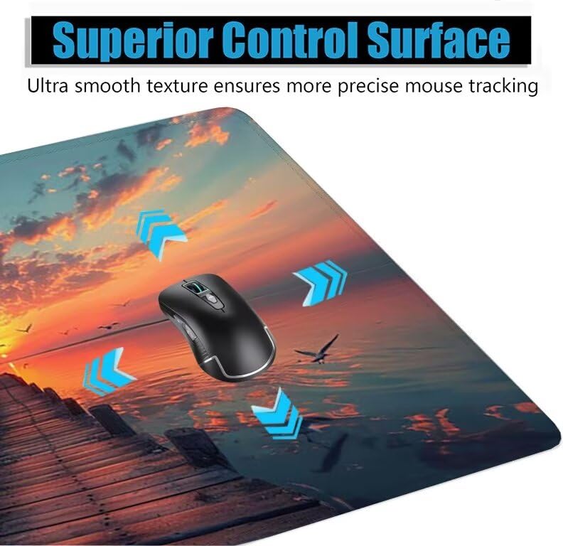 Schreibtischunterlage Taube Mauspad XXL 150x80cm Mousepad Pier Gaming Mauspad mit Nicht rutschender Unterlage, Vernähte Kanten WassXerdicht Anti-Rutsch Maus Pad für Laptop, Office Geschenke F0-743 Bild 5