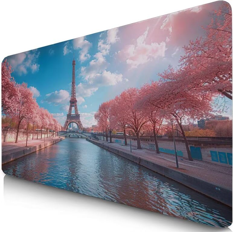 Schreibtischunterlage Paris Mauspad XXL 150x80cm Mousepad Turm Gaming Mauspad mit Nicht rutschender Unterlage, Vernähte Kanten WassXerdicht Anti-Rutsch Maus Pad für Laptop, Office Geschenke F0-758 Bild 1