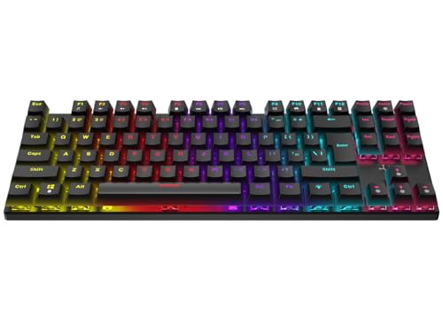 Play METIS Gaming-Set – Mechanische TAYGETE S Tastatur mit Red Switch RGB Anti-Ghosting + HELIKE Maus 3600 DPI HUANO + Mauspad, 12 Funktionstasten, kabelgebunden, Schwarz Bild 2