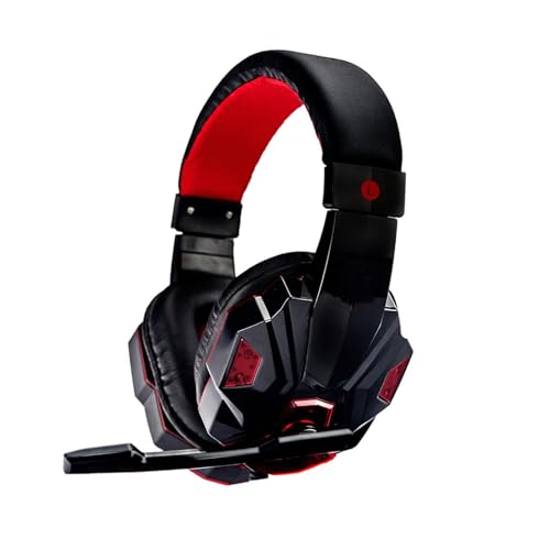 Gaming Headset Over Ear mit Weichen Ohrpolstern USB 3,5 mm Klinke LED Beleuchtung Geräuschunterdrückendes Mikrofon Hautfreundlich für Spielkonsole PC Bild 1