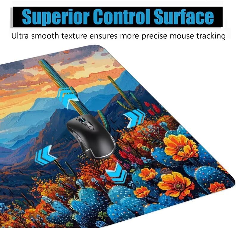 Schreibtischunterlage Wüste Mauspad XXL 150x80cm Mousepad Berg Gaming Mauspad mit Nicht rutschender Unterlage, Vernähte Kanten WassXerdicht Anti-Rutsch Maus Pad für Laptop, Office Geschenke F0-716 Bild 5