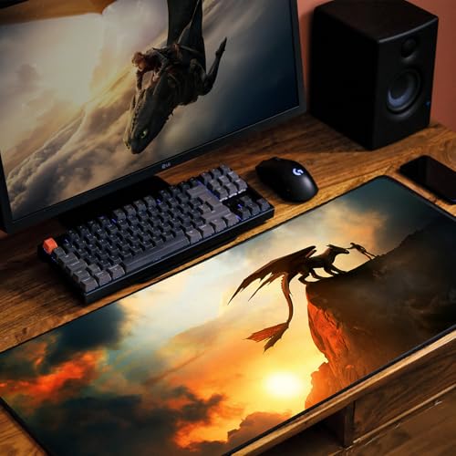 Elbenwald - XXL Gaming Mousepad mit Drachenzähmen leicht gemacht, Super Mario & Zelda 80 x 35 x 0,4 cm Wasserabweisend rutschfest (Drachenzähmen leicht gemacht) Bild 2