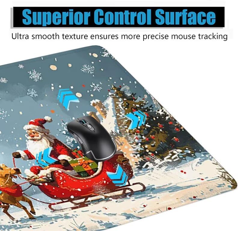 Schreibtischunterlage REH Mauspad XXL 150x80cm Mousepad Weihnachten Gaming Mauspad mit Nicht rutschender Unterlage, Vernähte Kanten WassXerdicht Anti-Rutsch Maus Pad für PC, MacBook, Laptop F0-737 Bild 5