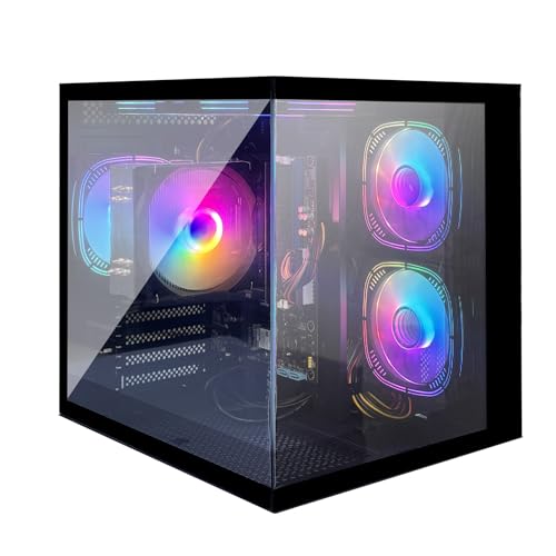 suevery Gaming PC R5 5600GT (6 Kerne 12 Threads, bis 4.6GHz) Desktop Computer Tower 16GB RAM | 512GB NVMe SSD | WLAN | Prebuilt Gamer PC (schwarz) Bild 1