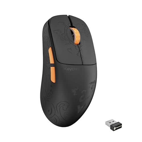 Keychron G3 8K Carbonfaser-Gaming-Maus, kabellos 8000 Hz, 30000 DPI, PAW 3950 Sensor, Ultraleicht 44g, 2,4 GHz/Bluetooth 5.3, 160 Stunden Akkulaufzeit, 5 programmierbare Tasten, für E-Sport und FPS Bild 1
