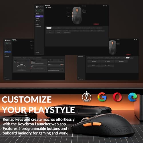 Keychron G3 8K Carbonfaser-Gaming-Maus, kabellos 8000 Hz, 30000 DPI, PAW 3950 Sensor, Ultraleicht 44g, 2,4 GHz/Bluetooth 5.3, 160 Stunden Akkulaufzeit, 5 programmierbare Tasten, für E-Sport und FPS Bild 6