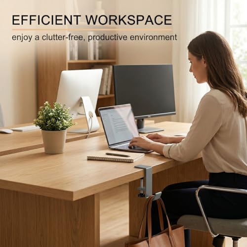 Headset Halterung, 2 Stück, Faltbar Headset Ständer Tisch Aluminium Kopfhörer Ständer mit Kabel-Organizer Headphone Haken, Gaming Headset Halterung Halter für Schlüssel Taschen Bild 6