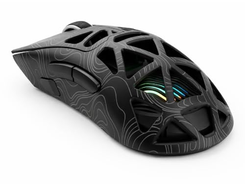 Triadyn Iapetus Wireless Gaming Maus – PixArt PAW3311DB Sensor, 12800 DPI, RGB LED, 7 Tasten, HUANO Switches, 2.4GHz/Bluetooth, Schwarz Bild 3