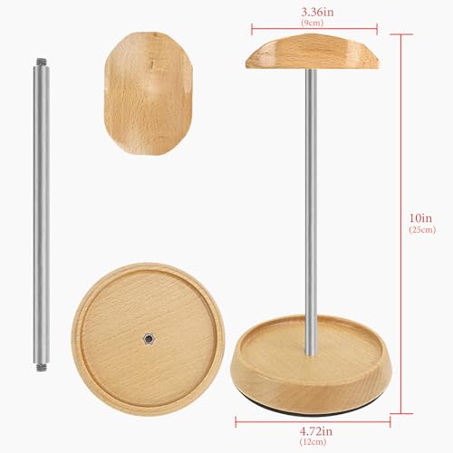 GEEKRIA Kopfhörerständer aus Holz mit Aluminium-Halterung, Premium Gaming-Headset-Ständer für den Schreibtisch, Stabiler Display-Hänger mit Ablage, kompatibel mit Sony Bose Sennheiser (Buchenholz) Bild 5