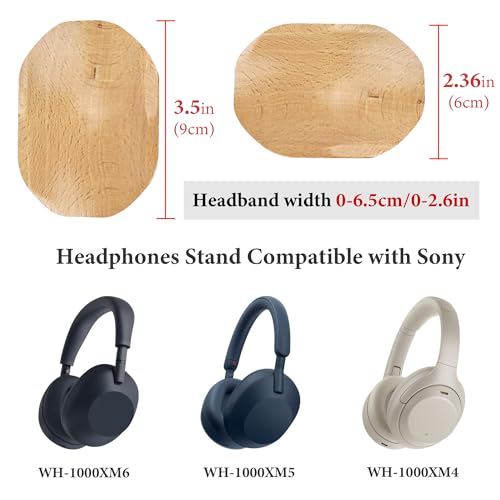 GEEKRIA Kopfhörerständer aus Holz mit Aluminium-Halterung, Premium Gaming-Headset-Ständer für den Schreibtisch, Stabiler Display-Hänger mit Ablage, kompatibel mit Sony Bose Sennheiser (Buchenholz) Bild 6