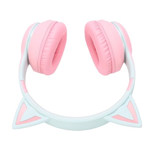 Katzenohr-Kopfhörer, Kabelloses Bluetooth 5.3-Gaming-Headset, 3,5-mm-AUX-Kabel, Abnehmbare Mikrofon-Kopfhörer, Ideal für Reisen, Faltbar mit LED-Licht (PINK) Bild 7
