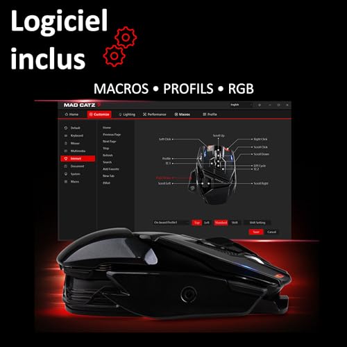 MAD CATZ M.M.O. 7+ Gaming-Maus MMO Kabelgebunden & Kabellos – 21 Programmierbare Eingänge + 5D-Schalter + Shift-Modus x2 + 5 Profile + PixArt 3395 Sensor 26.000 DPI – Ergonomisch für Rechtshänder Bild 7