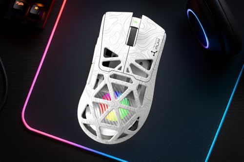 Play IAPETUS - Wireless Gaming Maus 12800 DPI, Sensor PixArt PAW3311DB, LED RGB, HUANO Switches, Bluetooth & 2.4GHz - Weiß Bild 3