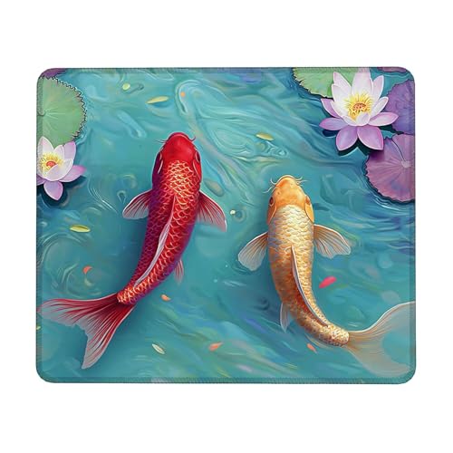 Mauspad 360x250x3mm Gaming Mousepad mit Vernähte Kanten rutschfest für Wasserdicht Mausmatte Kabellose Maus Laptop PC Büro Zuhause Arbeiten Spiele für Alle Maustypen, Blumenblatt, C-273 Bild 1
