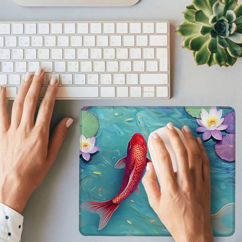 Mauspad 360x250x3mm Gaming Mousepad mit Vernähte Kanten rutschfest für Wasserdicht Mausmatte Kabellose Maus Laptop PC Büro Zuhause Arbeiten Spiele für Alle Maustypen, Blumenblatt, C-273 Bild 4