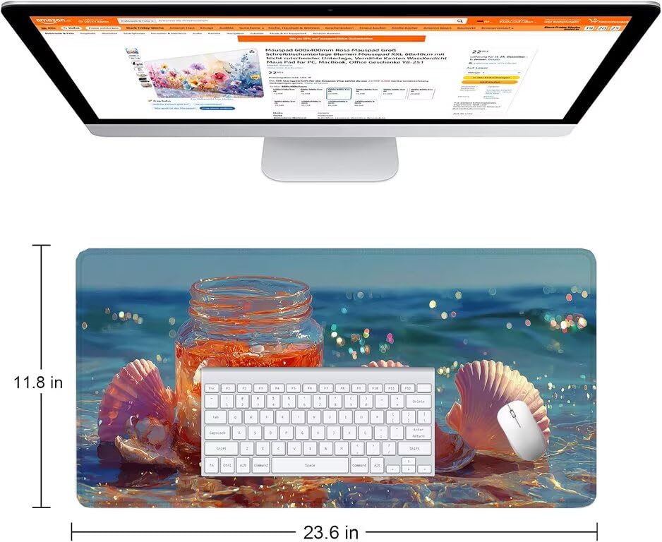 Schreibtischunterlage Hülse Mauspad XXL 150x80cm Mousepad Rosa Gaming Mauspad mit Nicht rutschender Unterlage, Vernähte Kanten WassXerdicht Anti-Rutsch Maus Pad für Laptop, Office Geschenke F0-797 Bild 2