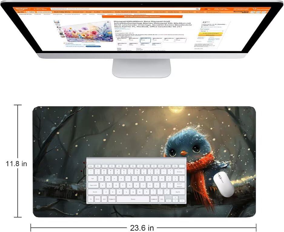 Schreibtischunterlage Anime Mauspad XXL 150x80cm Mousepad Vogel Gaming Mauspad mit Nicht rutschender Unterlage, Vernähte Kanten WassXerdicht Anti-Rutsch Maus Pad für Laptop, Office Geschenke F0-803 Bild 2