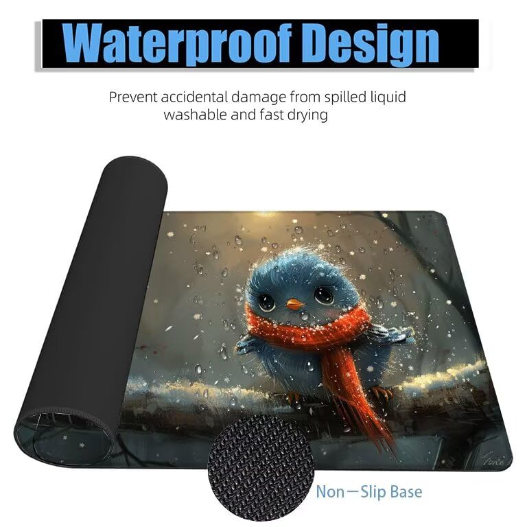 Schreibtischunterlage Anime Mauspad XXL 150x80cm Mousepad Vogel Gaming Mauspad mit Nicht rutschender Unterlage, Vernähte Kanten WassXerdicht Anti-Rutsch Maus Pad für Laptop, Office Geschenke F0-803 Bild 4