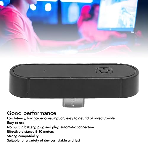 CHEOTIME Bluetooth-Adapter, BT 5.0 Audiosender, kabelloser Adapter mit geringer Latenz, 8–10 m Reichweite, Plug-Play für Gaming-Konsole, PC-Headset mit Mikrofon Bild 3