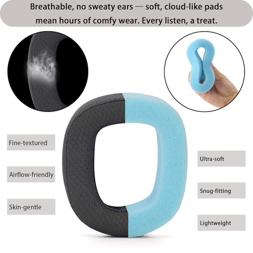 defean Ersatz Ohrmassen kompatibel mit Logitech G935 G933 G635 G633 Gaming Headset (Ohrmassen + Kopfband) Bild 4