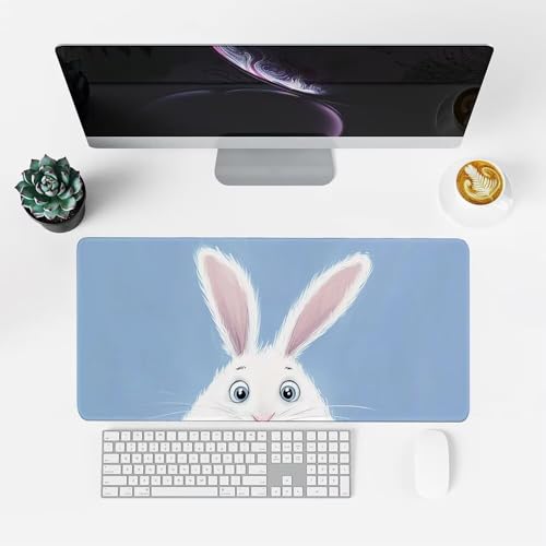 blau Mauspad 900x500x3mm, Mousepad Gaming Mauspad Hase Mousepad XXL, Mouse Pad mit Vernähten Kanten und rutschfeste Gummibasis, Schreibtisch Zubehör, Maus Pad für Gaming Tastatur und Maus, f-192 Bild 2