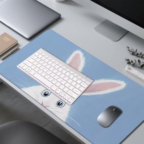 blau Mauspad 900x500x3mm, Mousepad Gaming Mauspad Hase Mousepad XXL, Mouse Pad mit Vernähten Kanten und rutschfeste Gummibasis, Schreibtisch Zubehör, Maus Pad für Gaming Tastatur und Maus, f-192 Bild 4