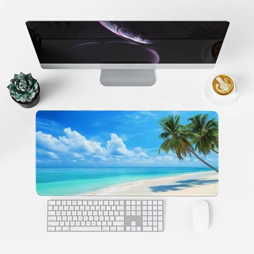 blau Mauspad 900x500x3mm, Mousepad Gaming Mauspad Grün Mousepad XXL, Mouse Pad mit Vernähten Kanten und rutschfeste Gummibasis, Schreibtisch Zubehör, Maus Pad für Gaming Tastatur und Maus, f-206 Bild 2