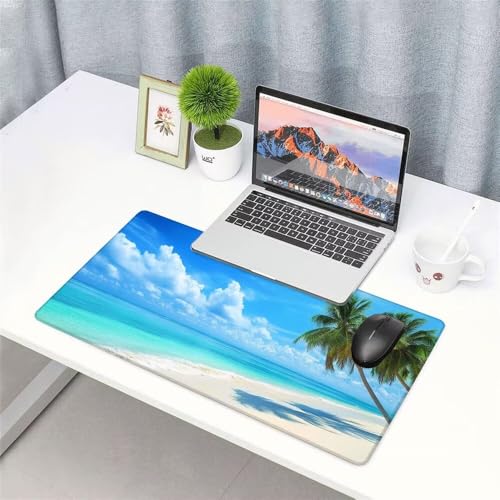 blau Mauspad 900x500x3mm, Mousepad Gaming Mauspad Grün Mousepad XXL, Mouse Pad mit Vernähten Kanten und rutschfeste Gummibasis, Schreibtisch Zubehör, Maus Pad für Gaming Tastatur und Maus, f-206 Bild 3