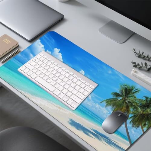 blau Mauspad 900x500x3mm, Mousepad Gaming Mauspad Grün Mousepad XXL, Mouse Pad mit Vernähten Kanten und rutschfeste Gummibasis, Schreibtisch Zubehör, Maus Pad für Gaming Tastatur und Maus, f-206 Bild 4