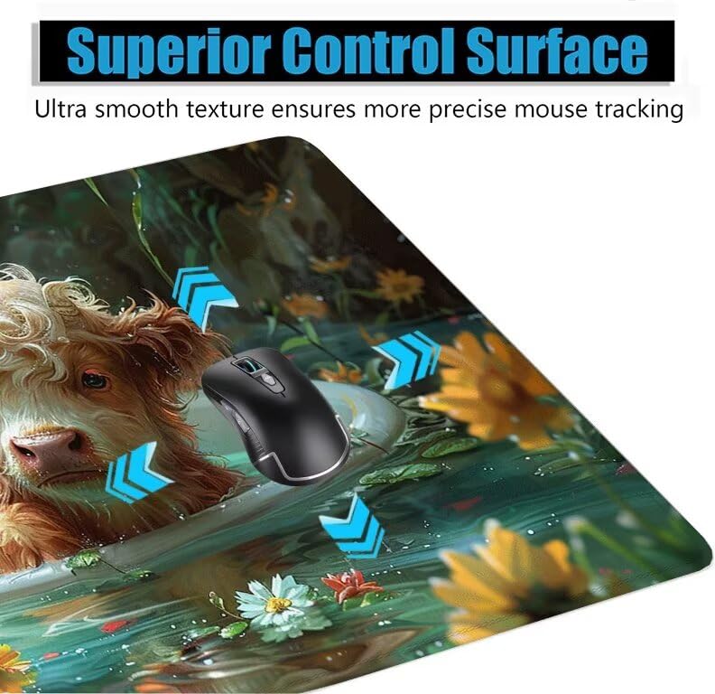 Schreibtischunterlage Ochse Mauspad XXL 150x80cm Mousepad See Gaming Mauspad mit Nicht rutschender Unterlage, Vernähte Kanten WassXerdicht Anti-Rutsch Maus Pad für PC, MacBook, Laptop, Office F0-812 Bild 5