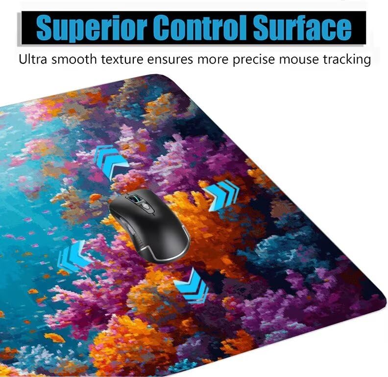 Schreibtischunterlage Seestern Mauspad XXL 150x80cm Mousepad Koralle Gaming Mauspad mit Nicht rutschender Unterlage, Vernähte Kanten WassXerdicht Anti-Rutsch Maus Pad für PC, MacBook, Laptop F0-827 Bild 5