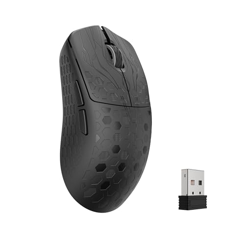 Keychron G5 8K Carbonfaser kabellos Gaming-Maus, DPI bis zu 30000, 43g Ultraleicht, 2,4 GHz/Bluetooth/USB-C, PAW3950-Sensor, RGB-LED, Esport Gaming Maus 8000 Hz für PC, Mac und Laptop – Schwarz Bild 1
