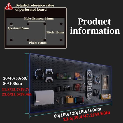 Stecktafel-Kombinationsset – Gaming-Station, Wand-Game-Controller-Halter und Headset-Ständer mit starker Tragfähigkeit, 100 x 100 cm Bild 2
