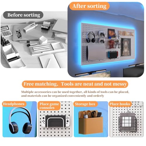 Stecktafel-Kombinationsset – Gaming-Station, Wand-Game-Controller-Halter und Headset-Ständer mit starker Tragfähigkeit, 100 x 100 cm Bild 5