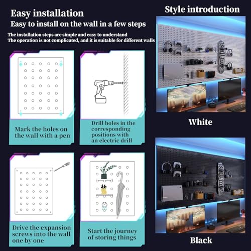 Stecktafel-Kombinationsset – Gaming-Station, Wand-Game-Controller-Halter und Headset-Ständer mit starker Tragfähigkeit, 100 x 100 cm Bild 6