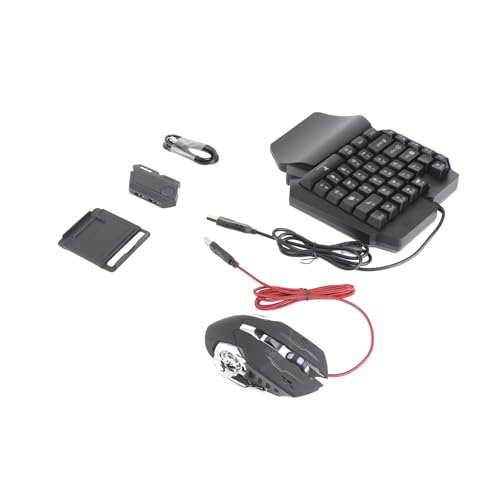 Sxhlseller Einhand-Gaming-Tastatur und -Maus-Kombination, Mechanische Tastatur mit 35 RGB-Hintergrundbeleuchtung und 5.0-Konverter für PC Mobile Gaming Bild 4