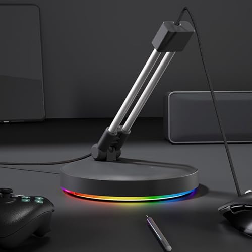 Drehbarer Maus Bungee um 180 Grad mit Kabelführungshalterung und energieeffizienter Farbbeleuchtung für PC Gaming Maus Kabelhalterung Bild 5