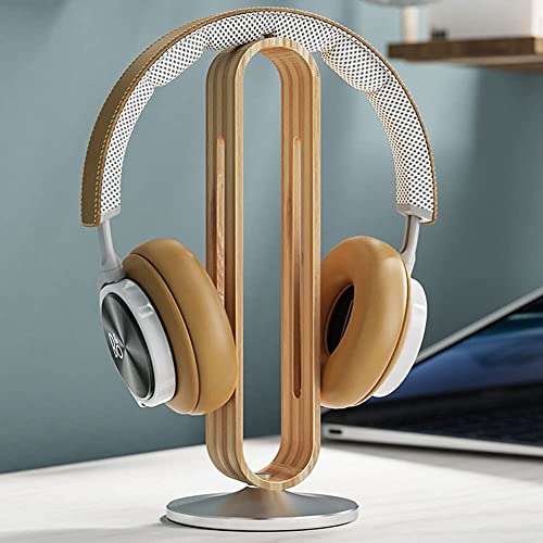 Kopfhörerständer, Bambus Holz Aluminium Gaming Headset Kopfhörer Rack Halter Headsets Lagerung Zubehör Stand(Silver) Bild 4