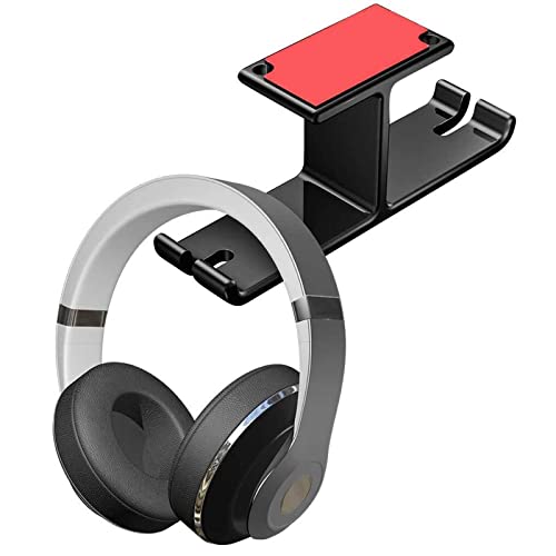 Kopfhörerständer, Auf Selbstklebender Halterung for Dual-Headsets, PC-Gaming-Zubehör mit Kabel-Organizer-Halterung(Black) Bild 2