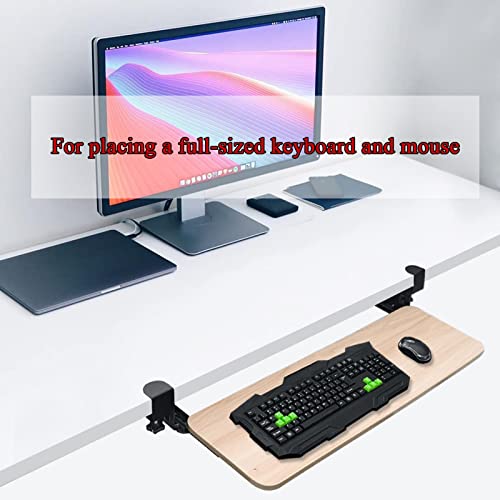 Tastaturablage mit Schiebefunktion, stabile Holz- und Metallschublade unter dem Schreibtisch zur Aufbewahrung von Maus, perfekt für Heimbüro und Gaming-Setup Bild 4