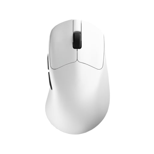 Nyfter Nyf 25 Wireless Gaming Maus – 26.000 DPI PAW3395 Sensor, 50g Ultra-Leicht, Dual Mode, 1000Hz, Huano 80M Switches – Ergonomisch für Palm/Claw/Fingertip (Rechtshänder) (Weiß) Bild 1