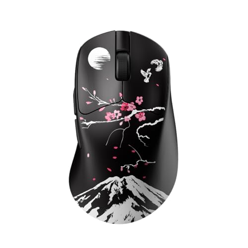 Nyfter Nyf 25 Wireless Gaming Maus – 26.000 DPI PAW3395 Sensor, 50g Ultra-Leicht, Dual Mode, 1000Hz, Huano 80M Switches – Ergonomisch für Palm/Claw/Fingertip (Rechtshänder) (Sakura) Bild 1